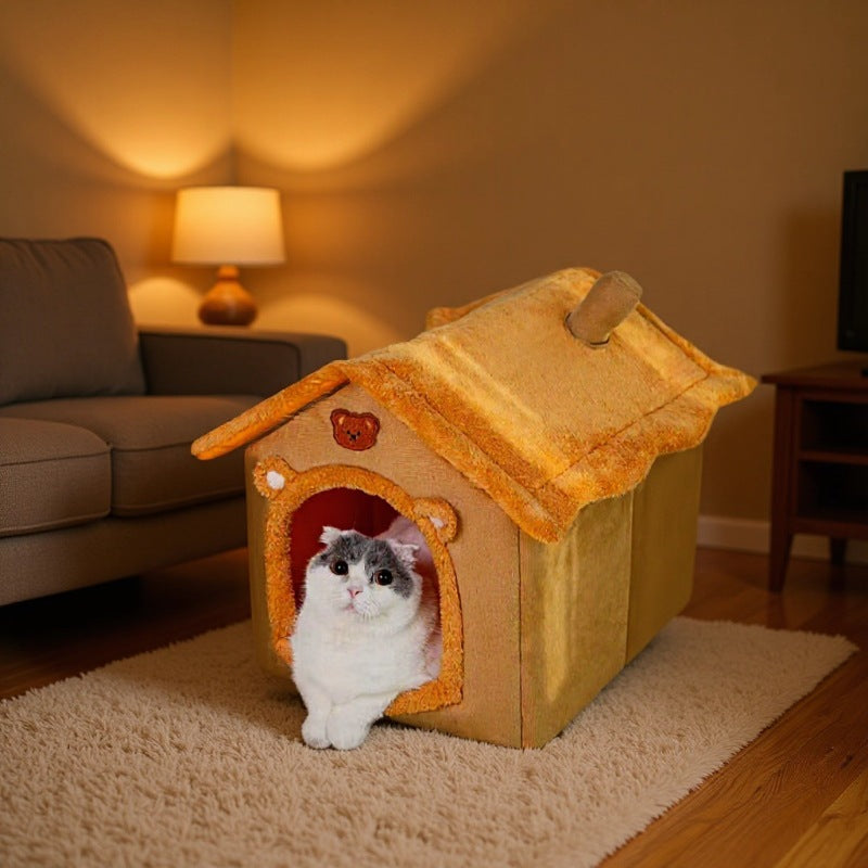 Animal Design Pet House for Cats and Small Dogs, Washable