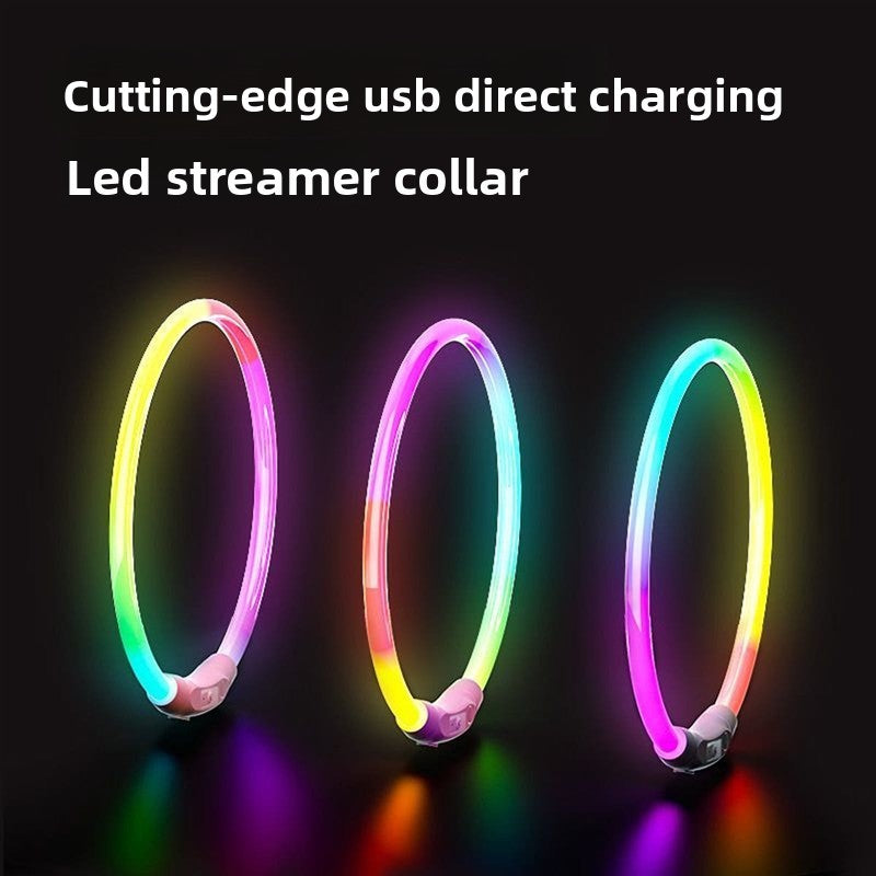 Trim to fit LED dog collar glowing in bright colour, product image 4