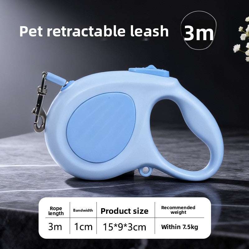 Retractable lead for small and medium dogs in 7 colour options