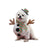 Dog dressed in a funny standing snowman costume