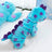 Blue monster flannel four-leg pet onesie in Blue Monster, showing size and shape