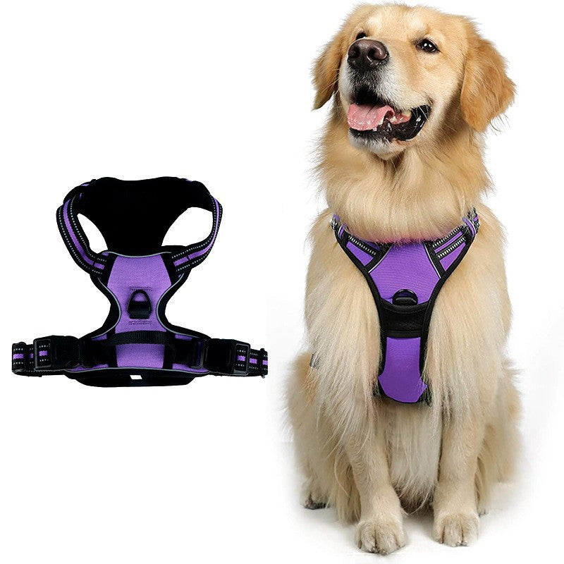 Reflective nylon vest dog harness, available from Pet Royale UK