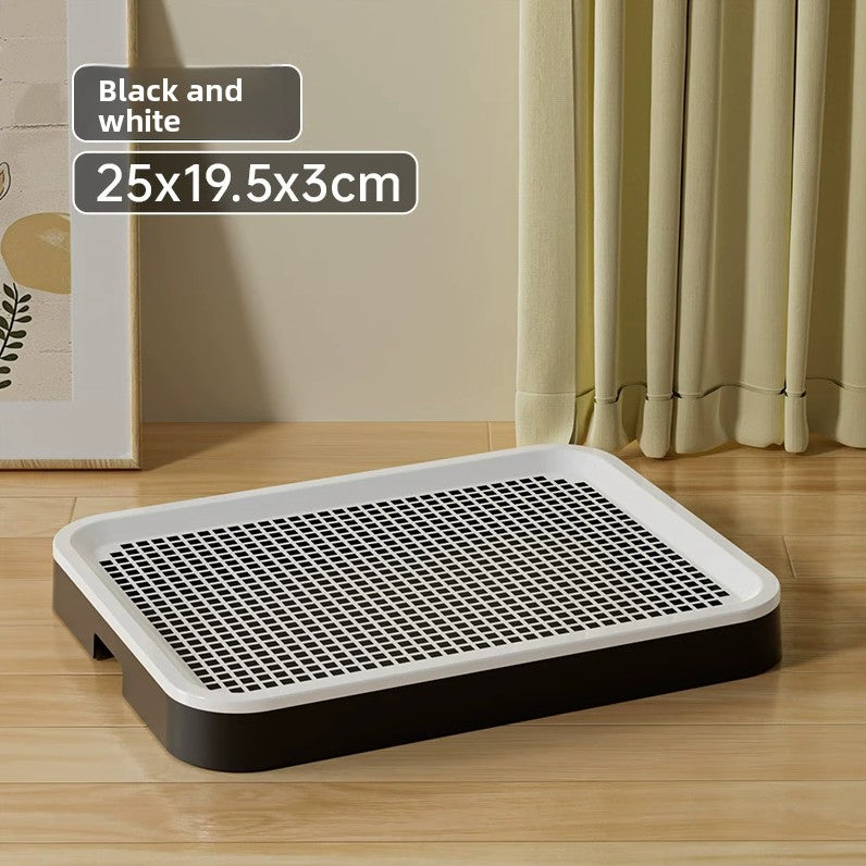 Black and white flat rabbit litter tray with grid, photo 8