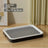 Black and white flat rabbit litter tray with grid, photo 8