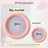 Shallow ceramic pet food plate with cute bear design in blue and pink, view 18