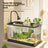 Small desktop plastic fish tank with clear cover and air pump, view 3