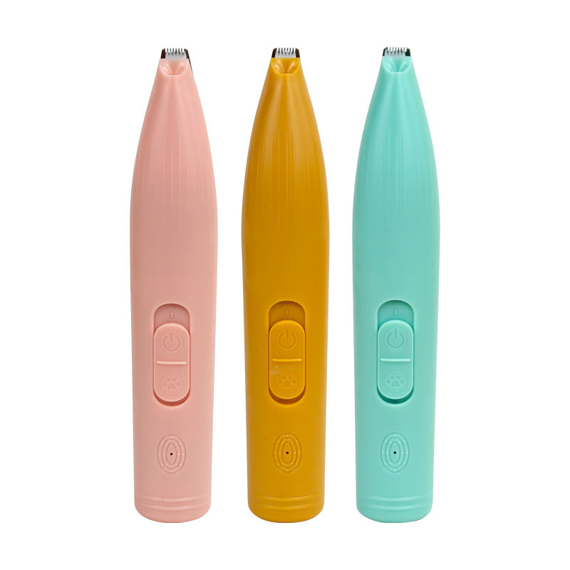 Mini Face and Paw Trimmer with LED Light, Rechargeable for Pets