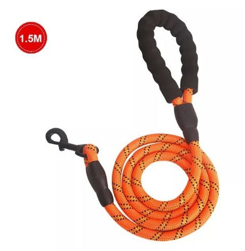 Reflective vest dog harness in black with matching rope lead