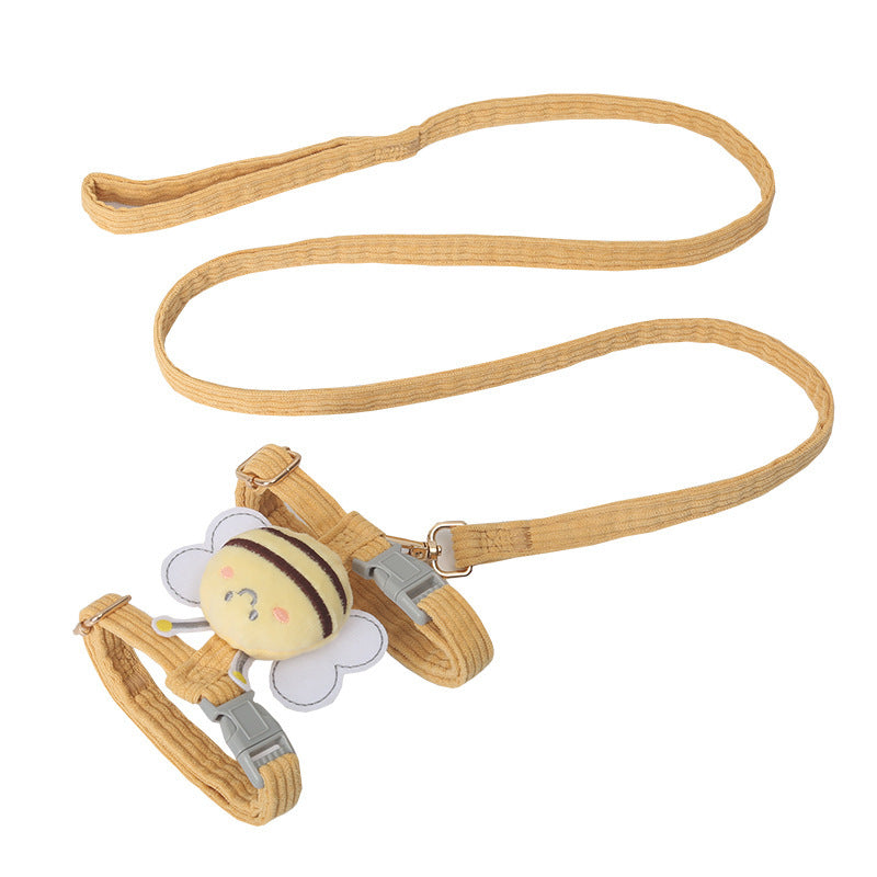 Cute bee print vest harness and lead on a puppy