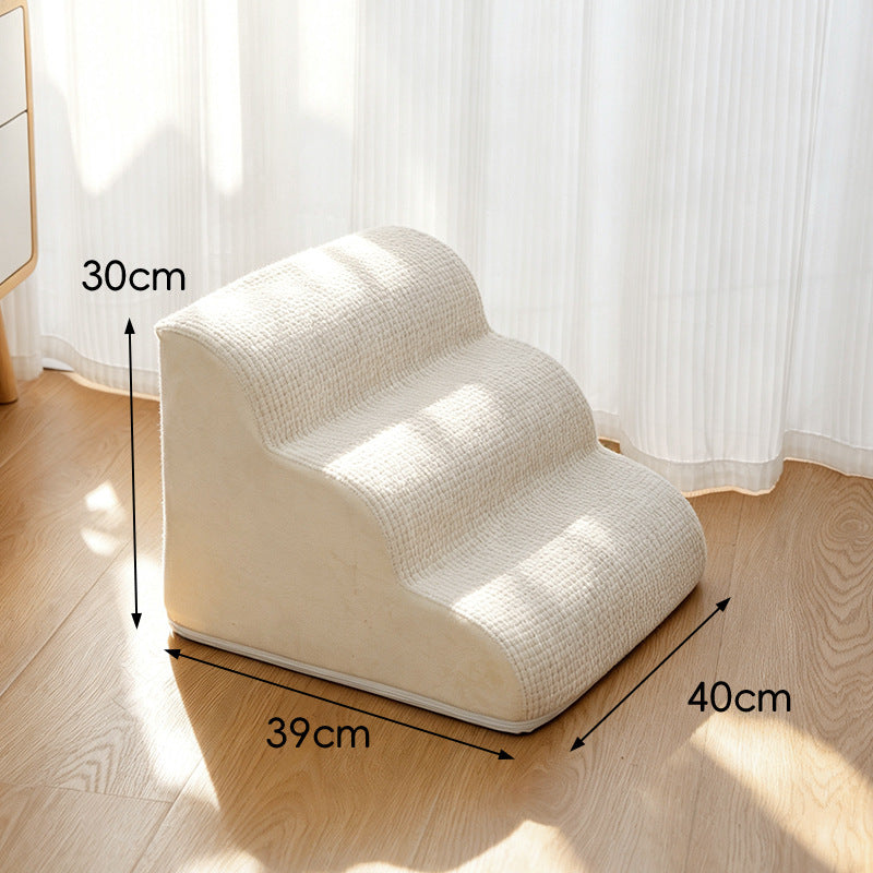 Non-slip foam pet stairs with washable cover, product gallery photo