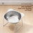 Slanted rim steel feeder bowl for dogs and cats