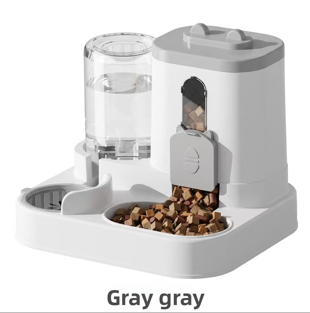 Large Capacity Pet Feeder and Water Dispenser with Anti-Blockage and Detachable Design