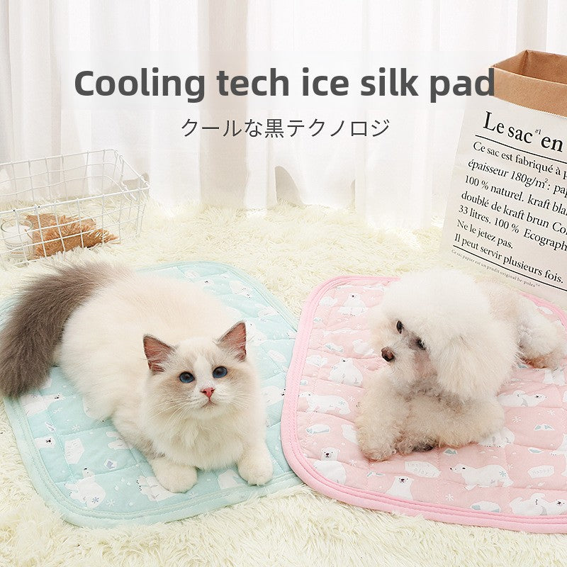 Printed ice silk cooling mat for dogs, alternative angle view