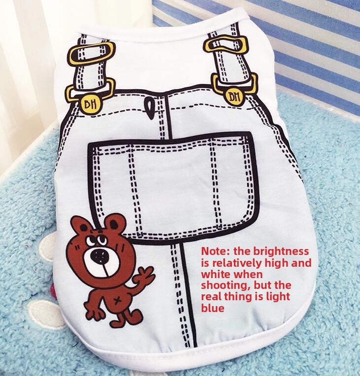 Breathable mesh summer pet vest for dogs and cats, showing size and shape