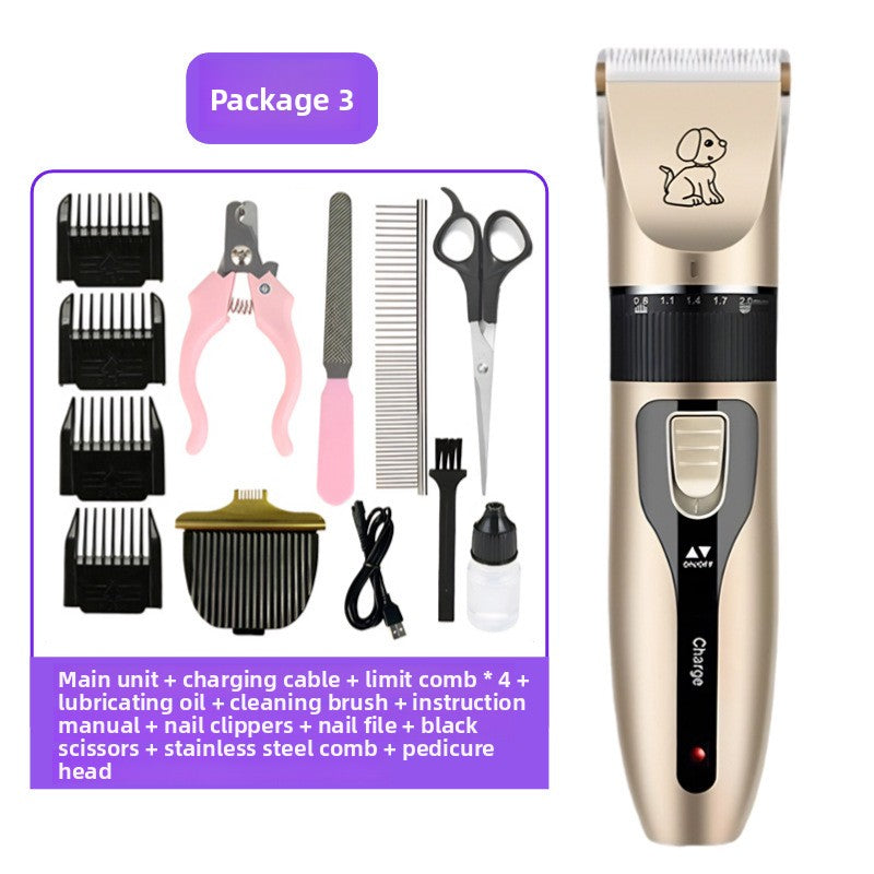 Cordless Pet Clipper Kit with Guide Combs, Scissors and Nail File