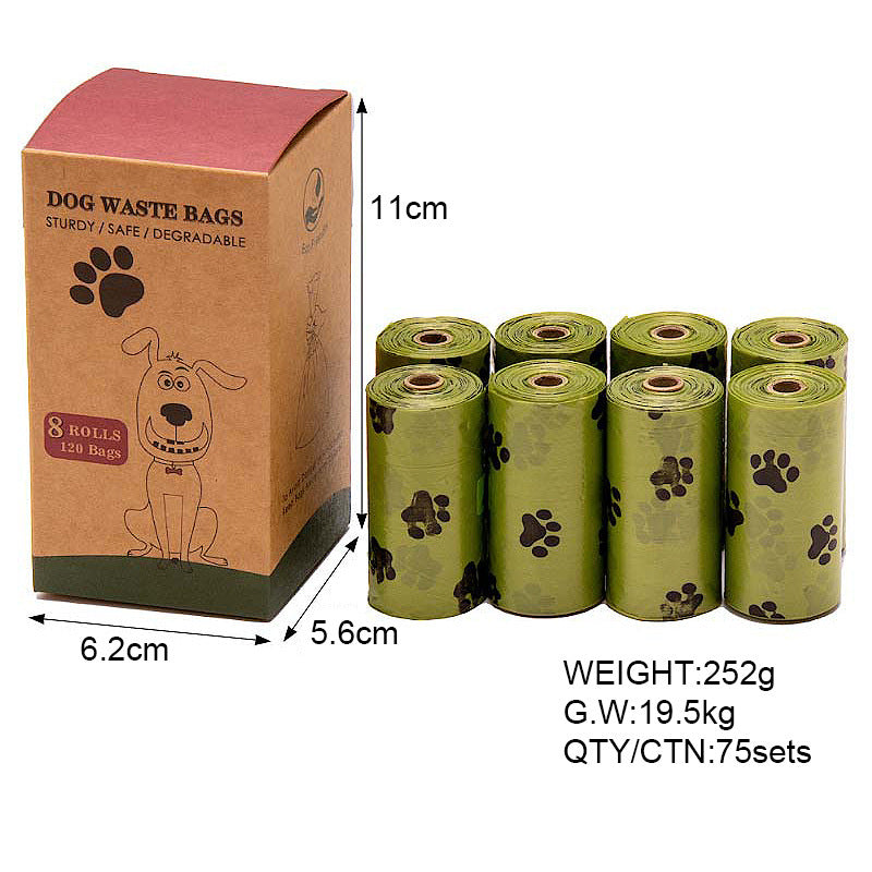 Degradable Pet Waste Bags in Rolls, Plain or Printed