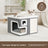 Grey foldable cat cave bed with side entrance, view 2