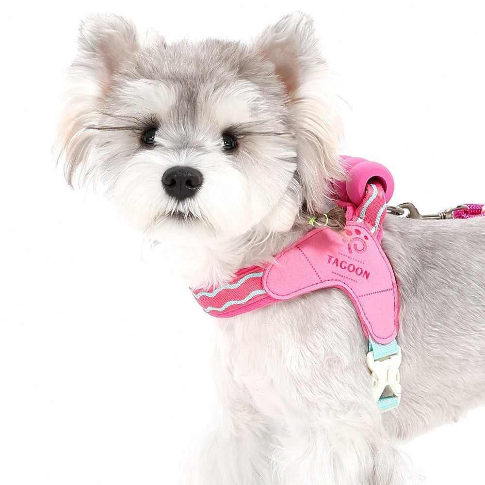 Adjustable dog harness with soft cloud-shaped sponge handle, product image 1