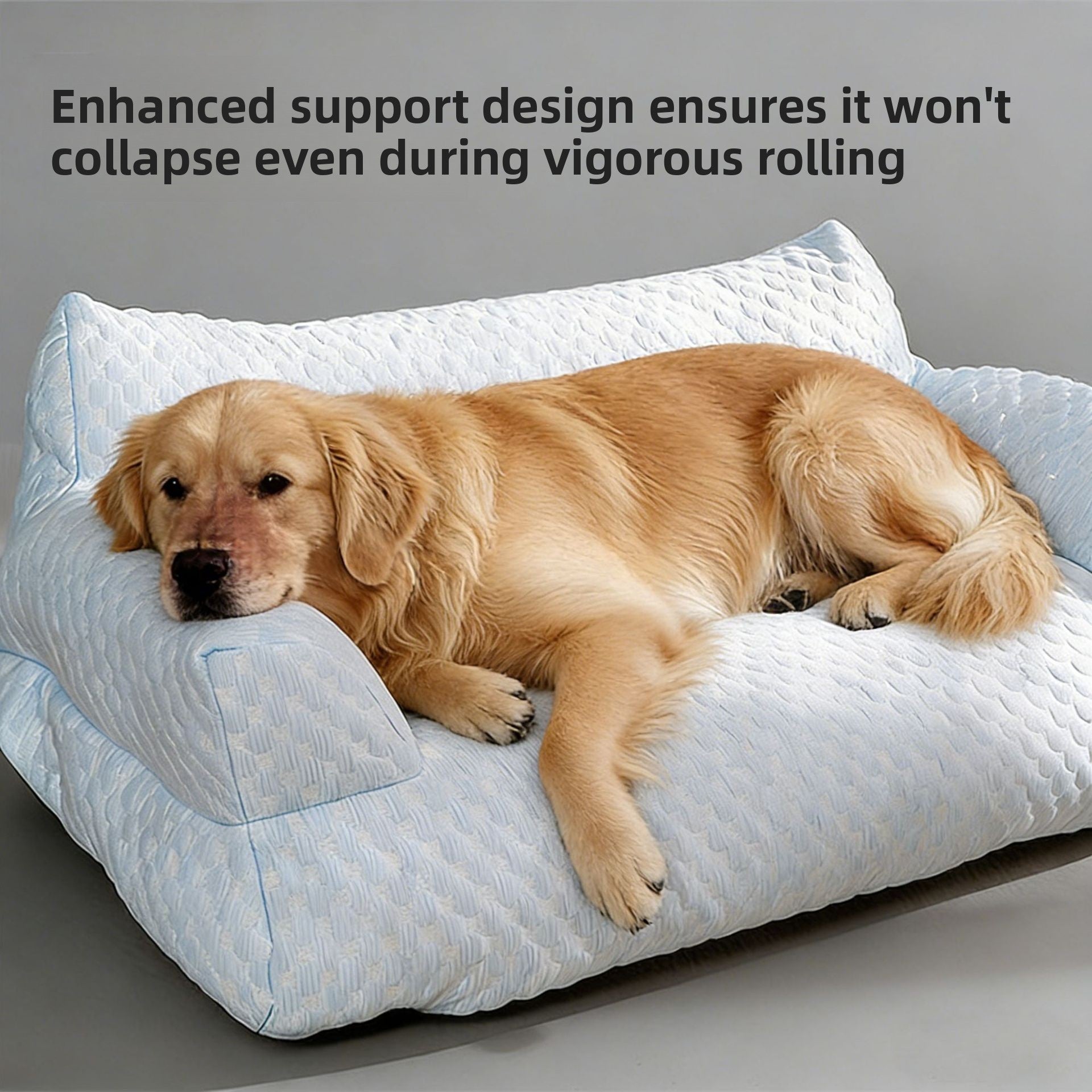 Cooling Ice Fabric Pet Bed with Pillow, Washable Summer Mat
