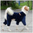 Coral velvet four-leg dog coat for small dogs in Leopard Print, side view