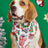 Cartoon print pet bandana for dogs and cats in Design 17, front view