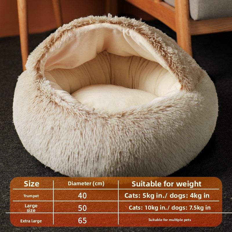 Semi-enclosed plush cat bed, photo 21 of 29