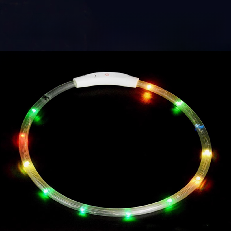USB rechargeable luminous dog collar with coloured light, view 4