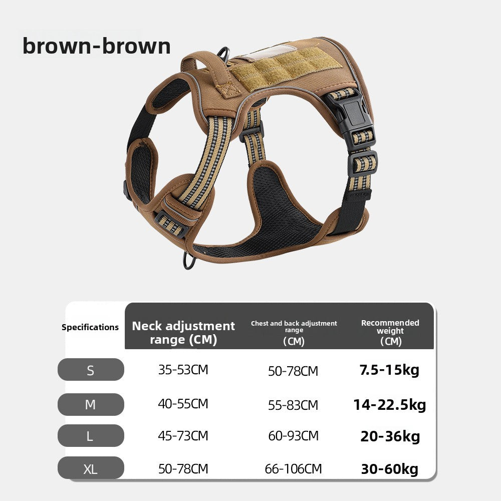 Nylon tactical dog harness with lead, ideal for everyday use