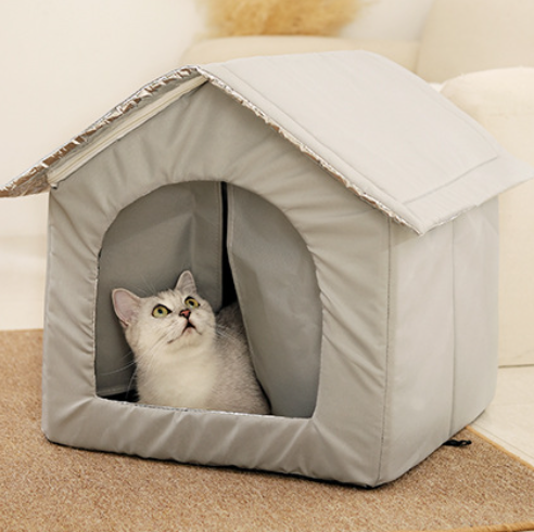 Warm outdoor pet tent with cushion, product overview photo