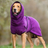 Dog wearing a soft lake blue polar fleece jumper