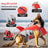 Bright orange dog swimming vest with chest and back buoyancy panels, product image 2
