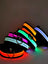 Light up dog collar with reflective strip glowing at night, product image 2