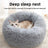 Grey thick velvet donut cat bed with plush padding