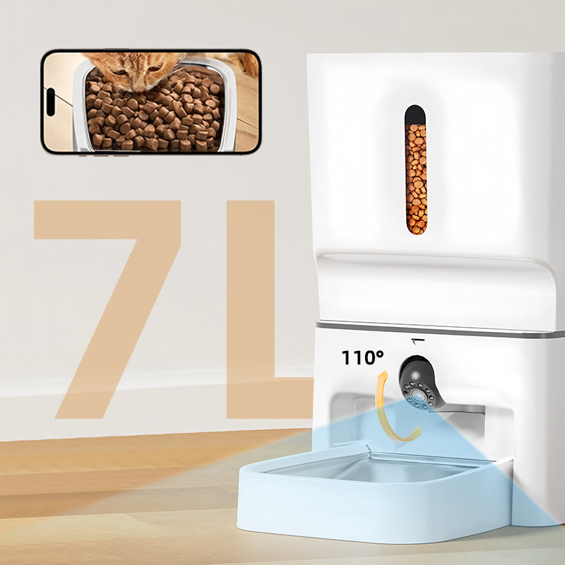 Smart 7L Automatic Pet Feeder with 2K Camera, Laser Toy and 5G WiFi App Control