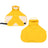 Waterproof PU dog raincoat cape with belly cover, showing size and shape