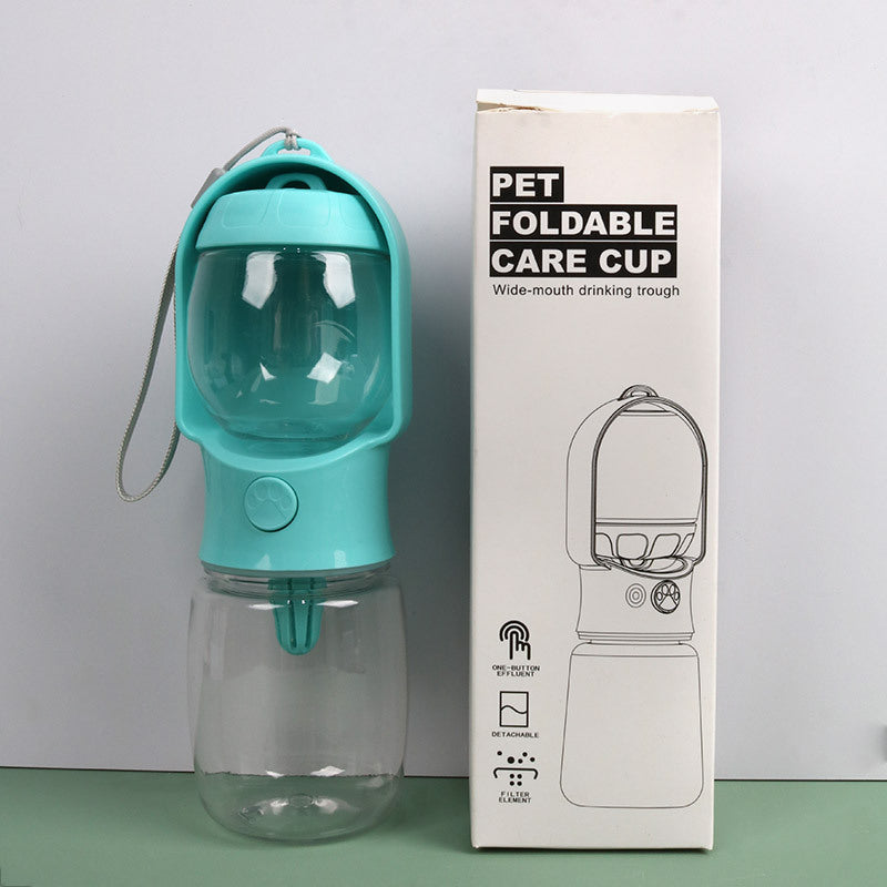 Portable Dog Water Bottle and Feeding Bowl Set, Leakproof Travel Bottle, Three Colours