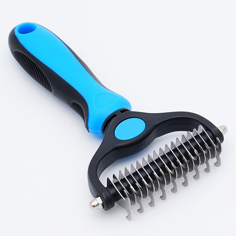 Dematting Comb for Dogs and Cats, Rounded Teeth Detangling Rake