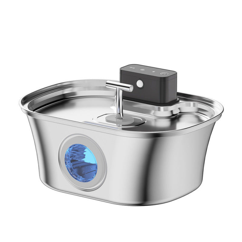 Cordless Stainless Steel Pet Water Fountain with Motion Sensor and Type-C Charging