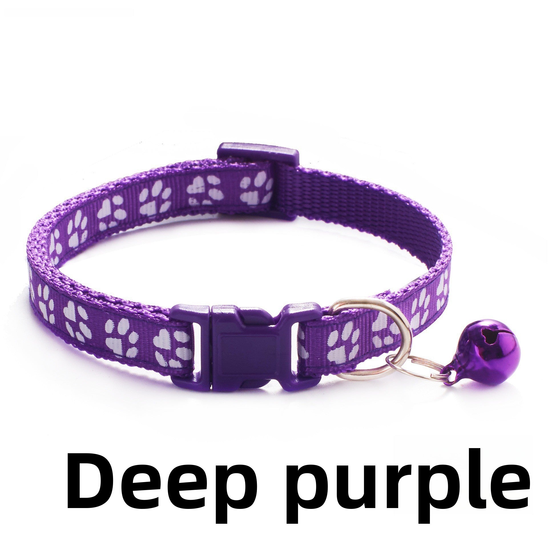 Elastic nylon cat collar with bell and paw print patch, product image 7