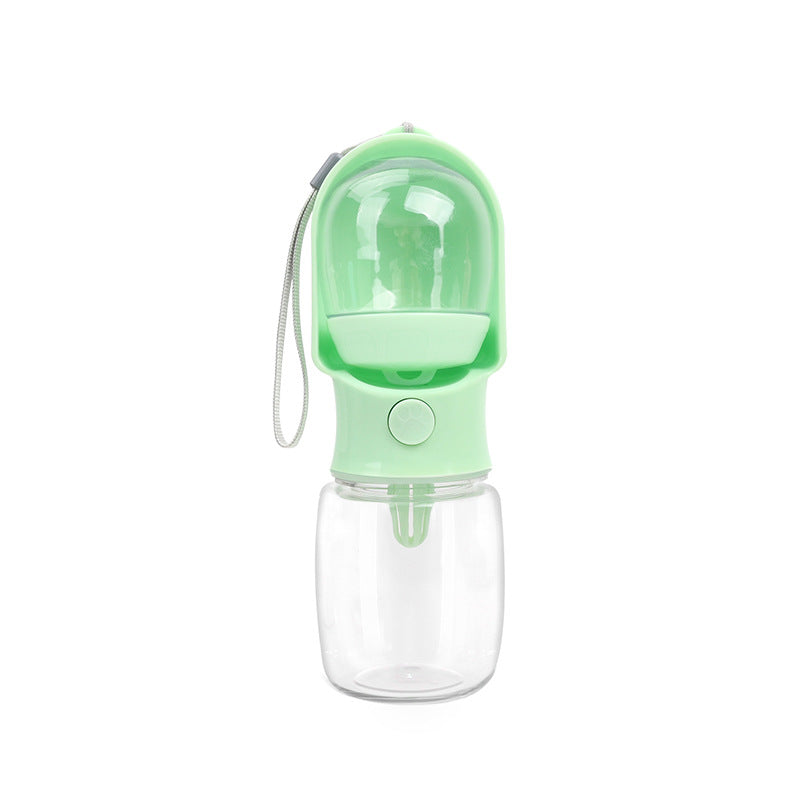 Portable Dog Travel Water Bottle with Built-In Food Container and Leak-Proof Lid