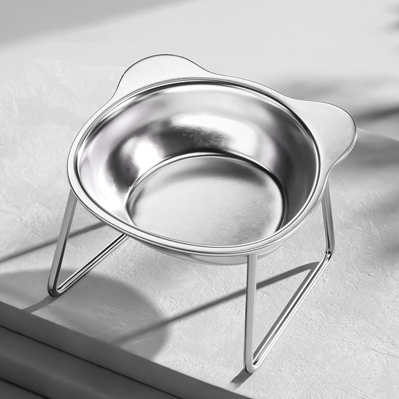 Red Panda Stainless Steel Pet Bowl for Cats, Rust-Resistant Raised Food and Water Dish