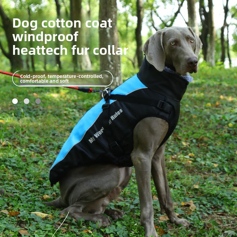 Windproof padded coat for large dogs, available in 5 colours, image 1