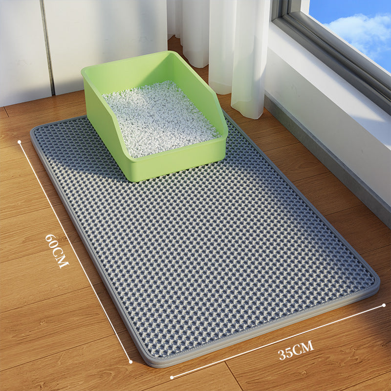 Leak-Proof Double Layer EVA Cat Litter Mat, Anti-Splash
