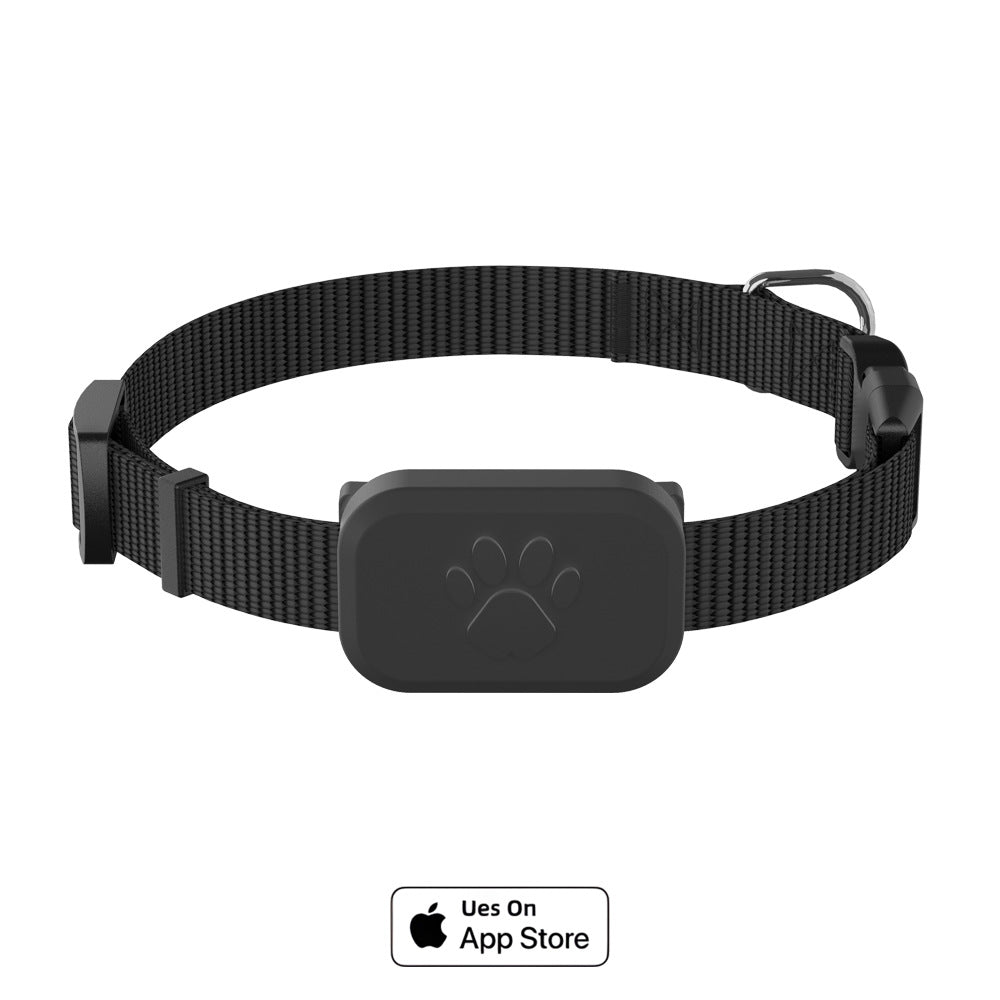 Silicone pet collar with built-in Bluetooth locator in black, product image 3