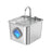 304 Stainless Steel Pet Water Fountain with Faucet Spout and Viewing Window, 2.2L or 3.2L