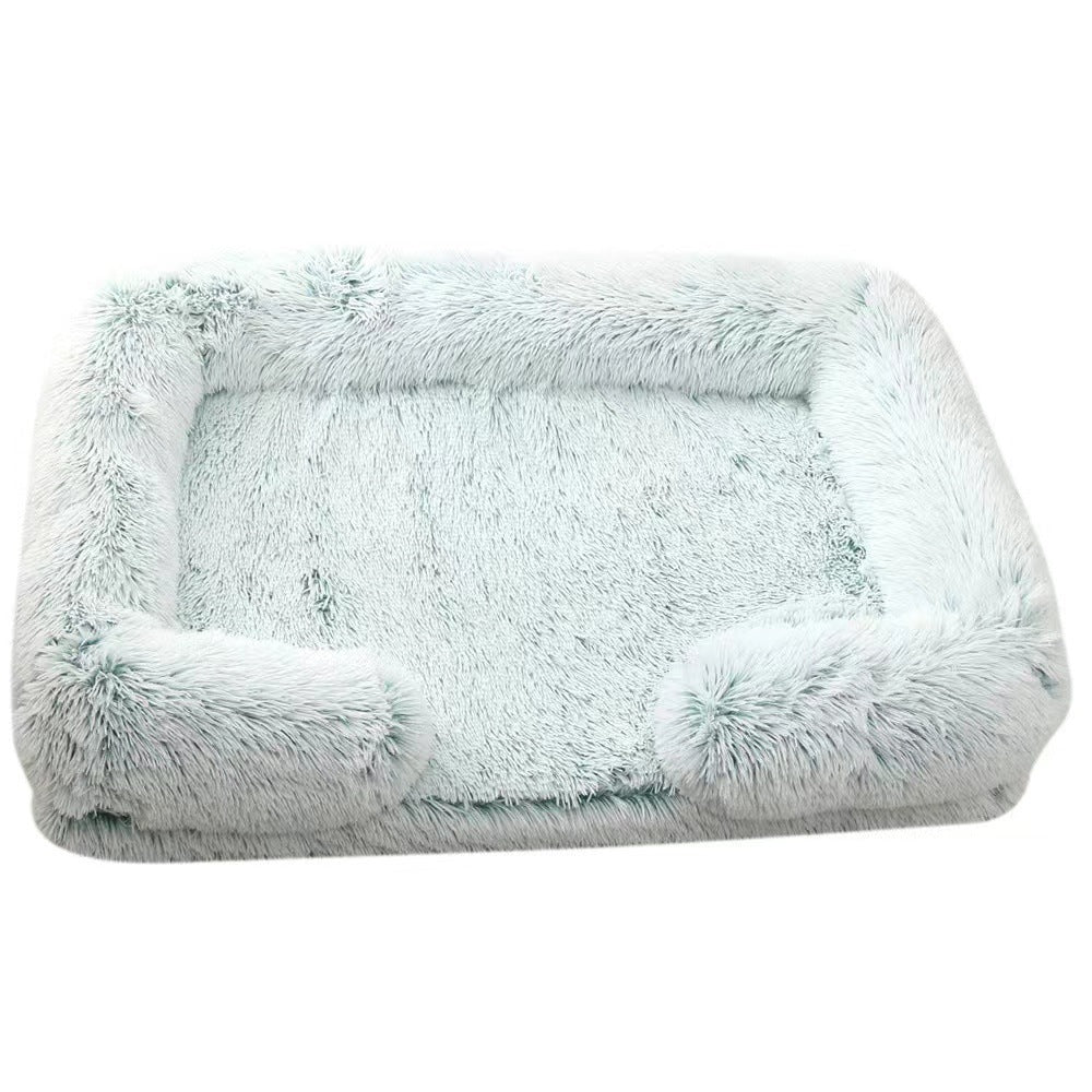 Round Enclosed Plush Cat Bed for Cats and Small Dogs