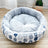 Round cotton pet bed with sweet strawberry print for cats, view 9