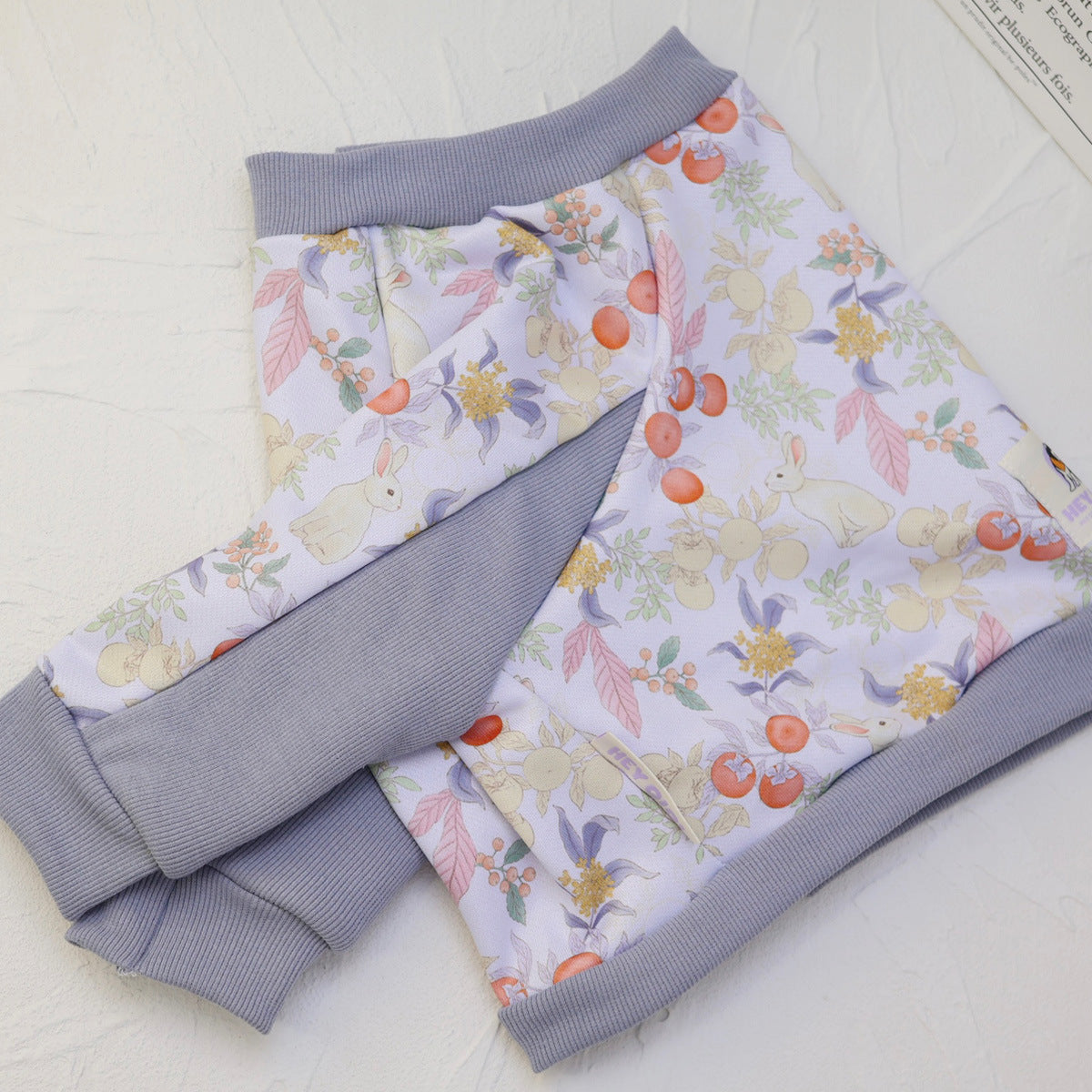 Elbow protection dog pyjamas for large dogs in Lamb Orange Grove, material detail