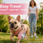 Pink foldable pet water bottle with built in bowl, view 2