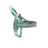 Printed saddle dog harness in cyan blue with retractable lead